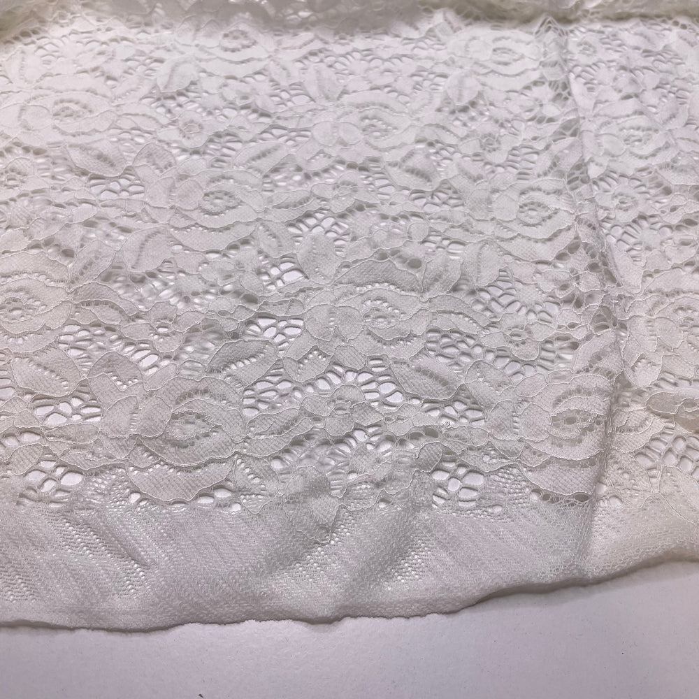 Symphonious Being - Lace Nylon Knit - Cream Floral - 1.15M Bundle