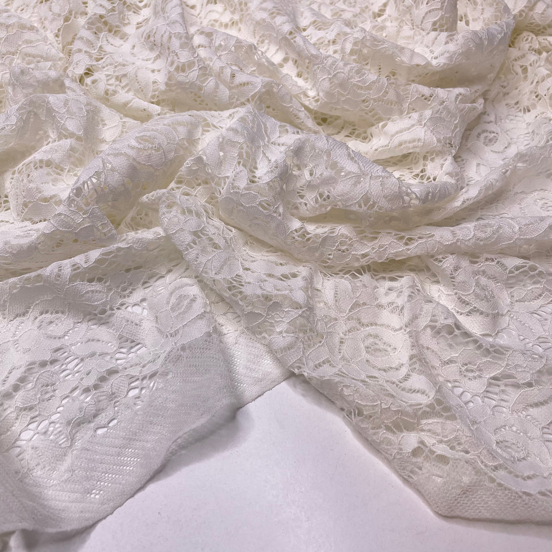 Symphonious Being - Lace Nylon Knit - Cream Floral - 1.15M Bundle
