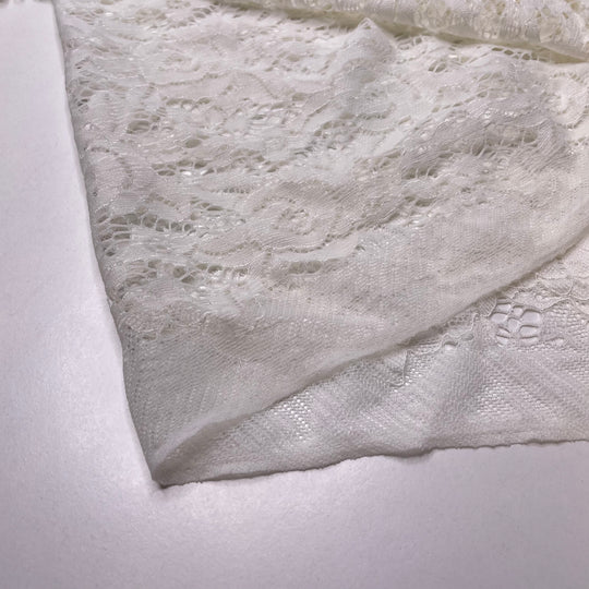 Symphonious Being - Lace Nylon Knit - Cream Floral - 1.15M Bundle