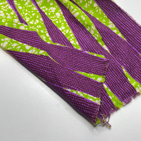 Drought Resistant - Cotton Woven - Purple/Green Geometric - 5M Bundle