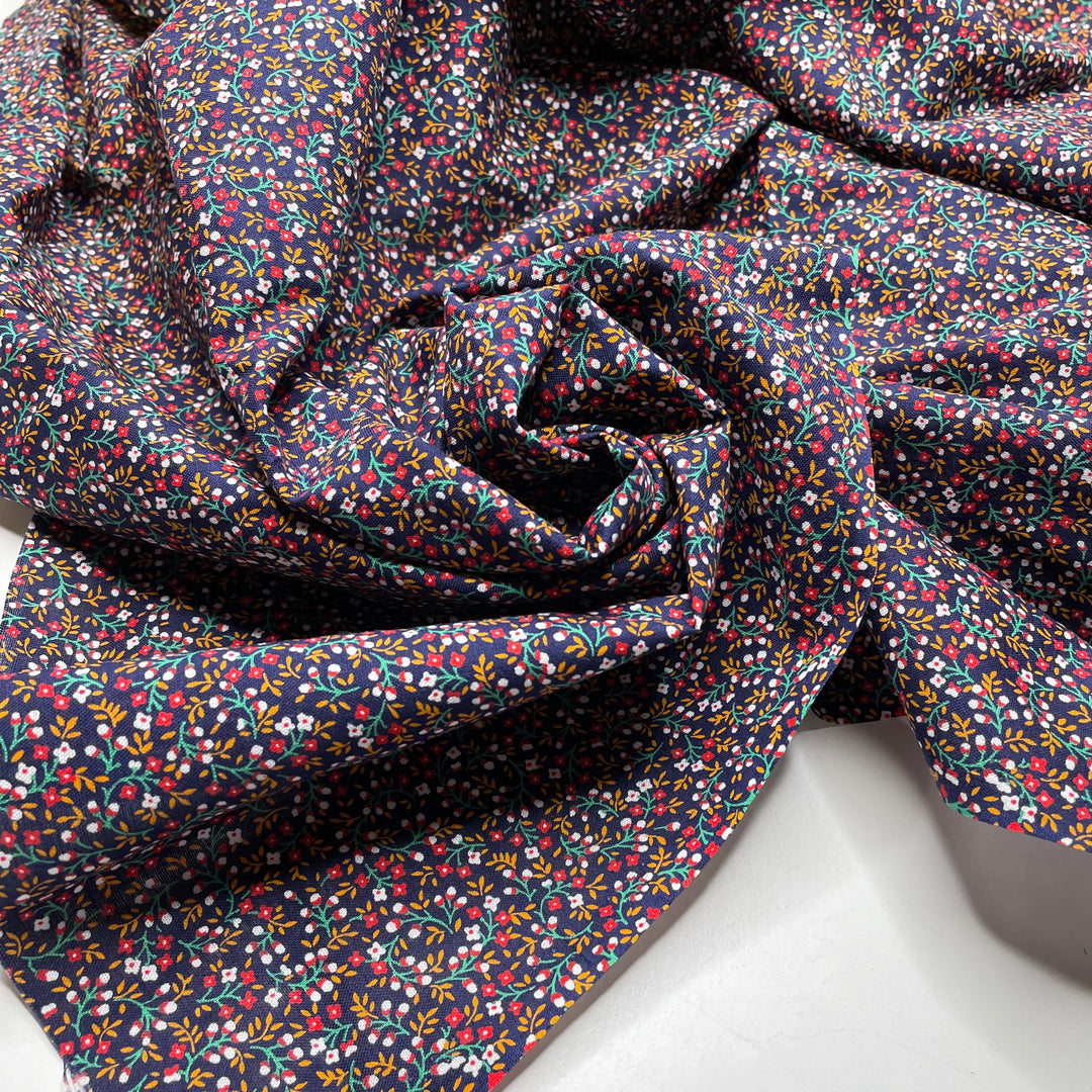 Wet Feet - Cotton Woven - Navy Multi Floral - 2M Bundle