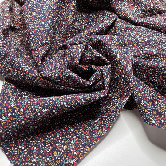 Wet Feet - Cotton Woven - Navy Multi Floral - 2M Bundle