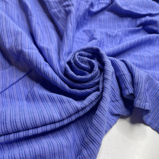 Rainy Aromatherapy - Cotton Blend Knit - Periwinkle Blue Stripes - 2.2M Bundle