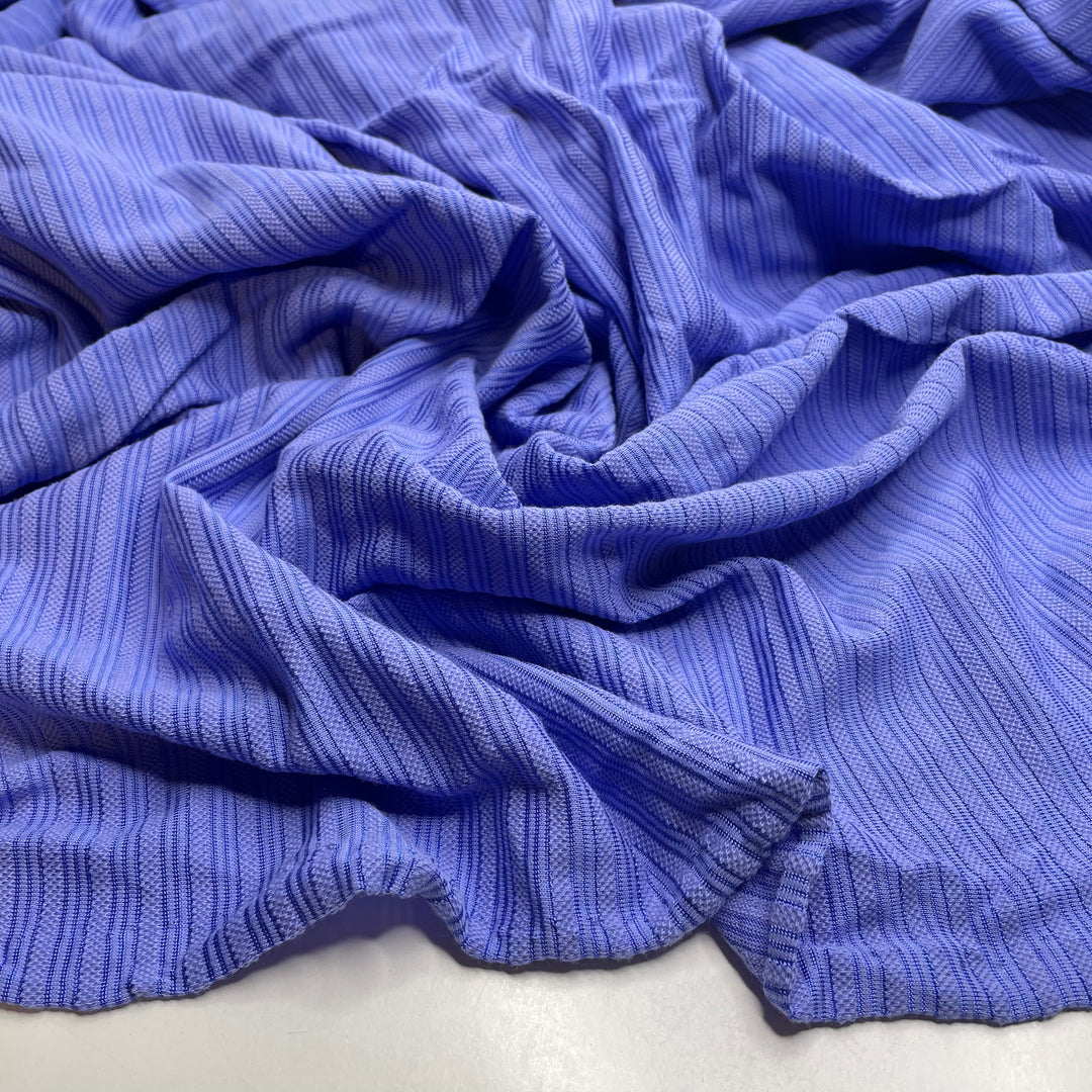 Rainy Aromatherapy - Cotton Blend Knit - Periwinkle Blue Stripes - 2.2M Bundle