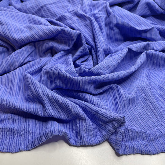 Rainy Aromatherapy - Cotton Blend Knit - Periwinkle Blue Stripes - 2.2M Bundle