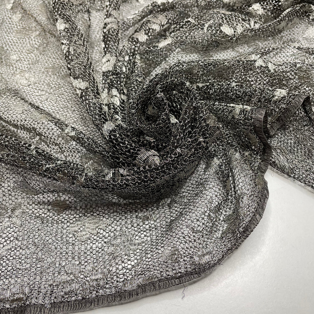 Winds Of Change - Poly Woven - Black/Silver Abstract - 1M Bundle