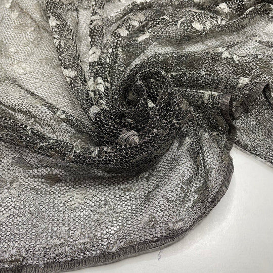 Winds Of Change - Poly Woven - Black/Silver Abstract - 1M Bundle
