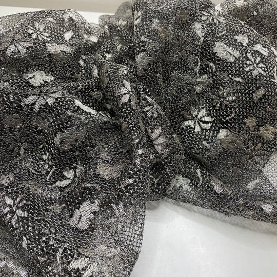 Winds Of Change - Poly Woven - Black/Silver Abstract - 1M Bundle