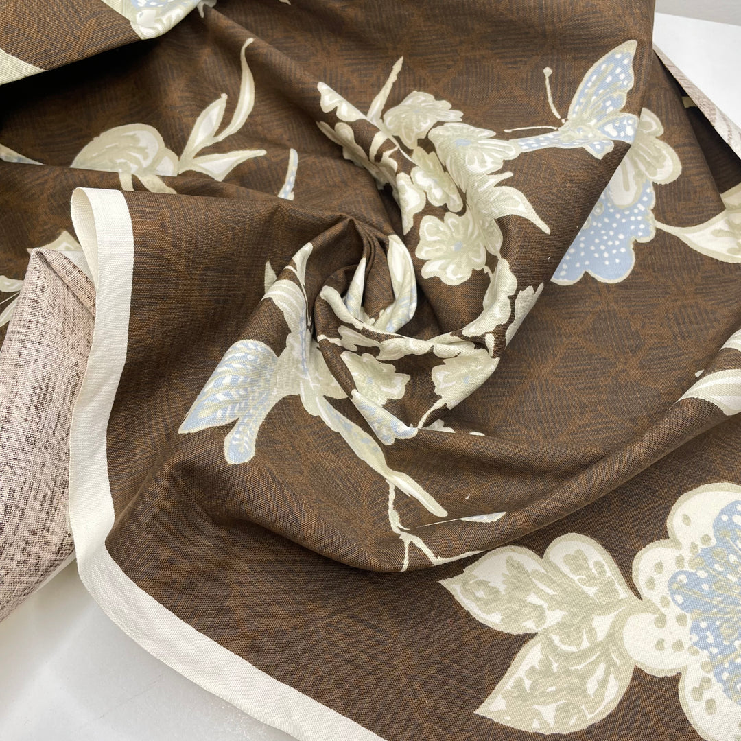 Time To Plant The Seeds - Cotton Woven - Dark Brown Multi Floral - 2.3M Bundle