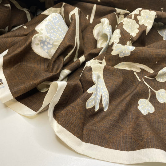 Time To Plant The Seeds - Cotton Woven - Dark Brown Multi Floral - 2.3M Bundle