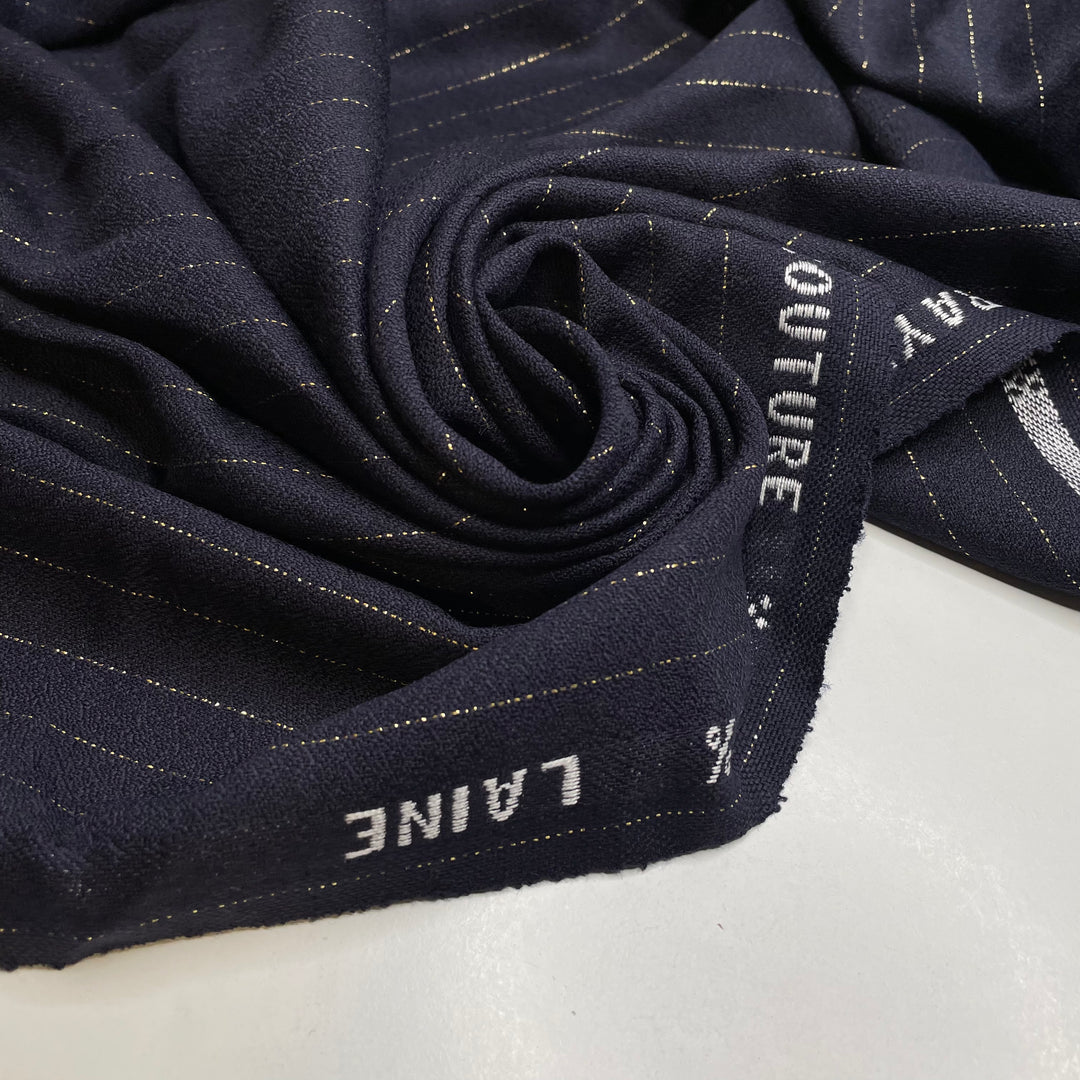 UB - Midnight Twinkle - Wool Woven - Navy/Gold Stripes - 3.1M Bundle