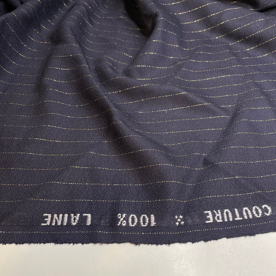 UB - Midnight Twinkle - Wool Woven - Navy/Gold Stripes - 3.1M Bundle