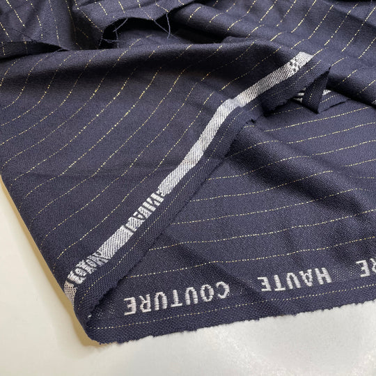 UB - Midnight Twinkle - Wool Woven - Navy/Gold Stripes - 3.1M Bundle