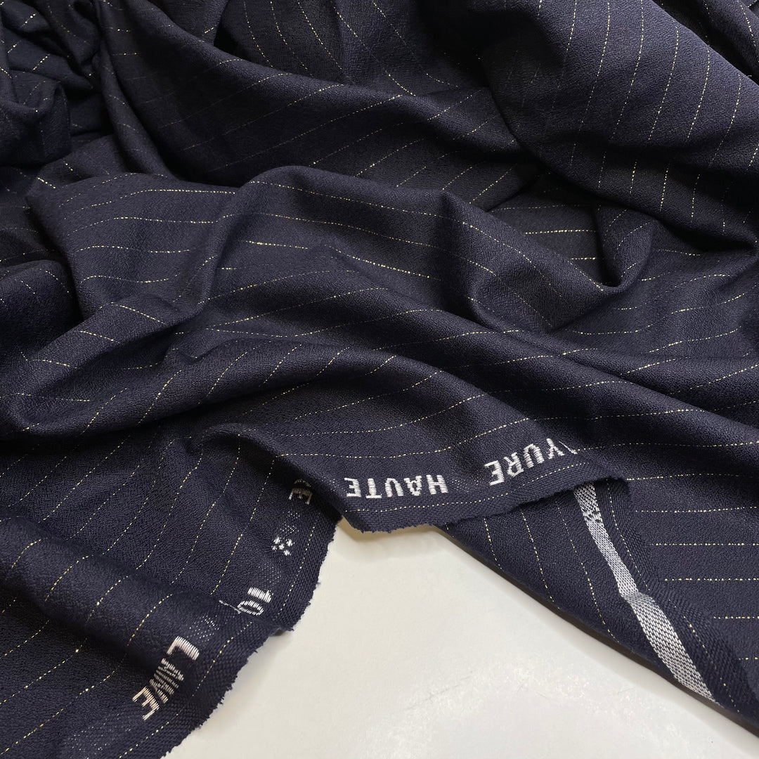 UB - Midnight Twinkle - Wool Woven - Navy/Gold Stripes - 3.1M Bundle