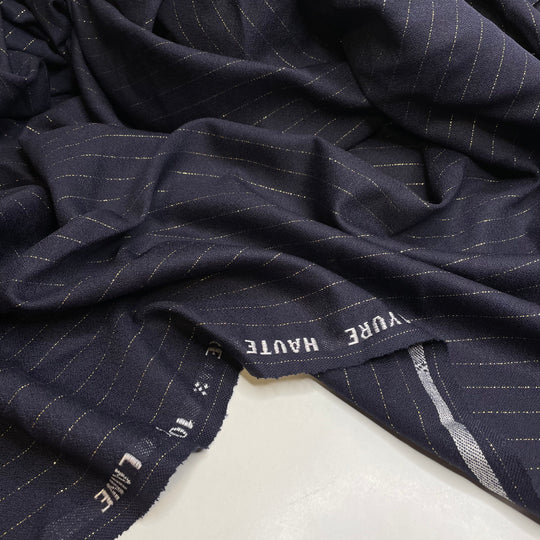 UB - Midnight Twinkle - Wool Woven - Navy/Gold Stripes - 3.1M Bundle
