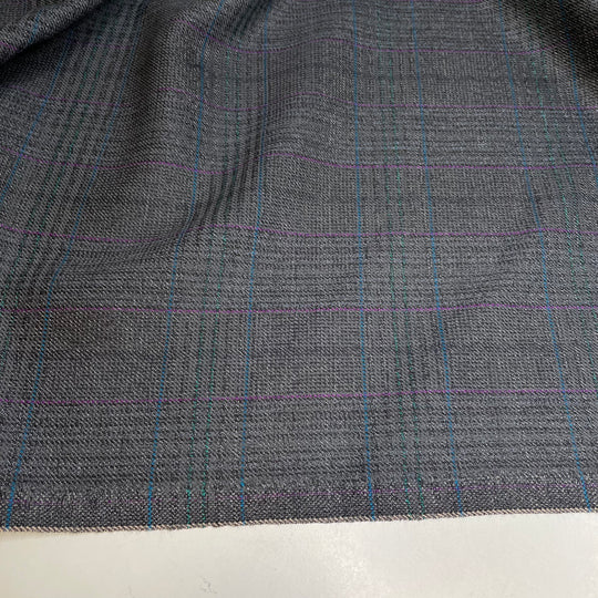 UB - Big Boss Big Time Business - Wool Woven - Grey Plaid - 4.5M Bundle