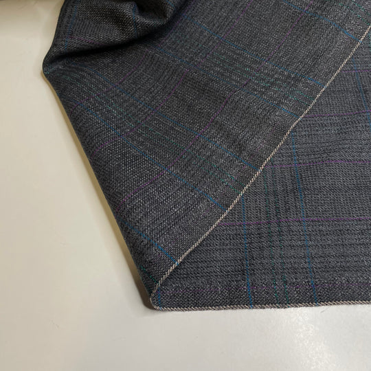UB - Big Boss Big Time Business - Wool Woven - Grey Plaid - 4.5M Bundle