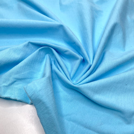 Aqua Aura - Rib Knit Cotton Blend Knit - Light Blue - 1M Bundle