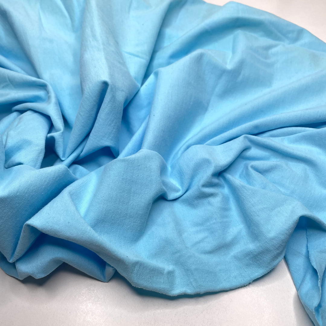 Aqua Aura - Rib Knit Cotton Blend Knit - Light Blue - 1M Bundle