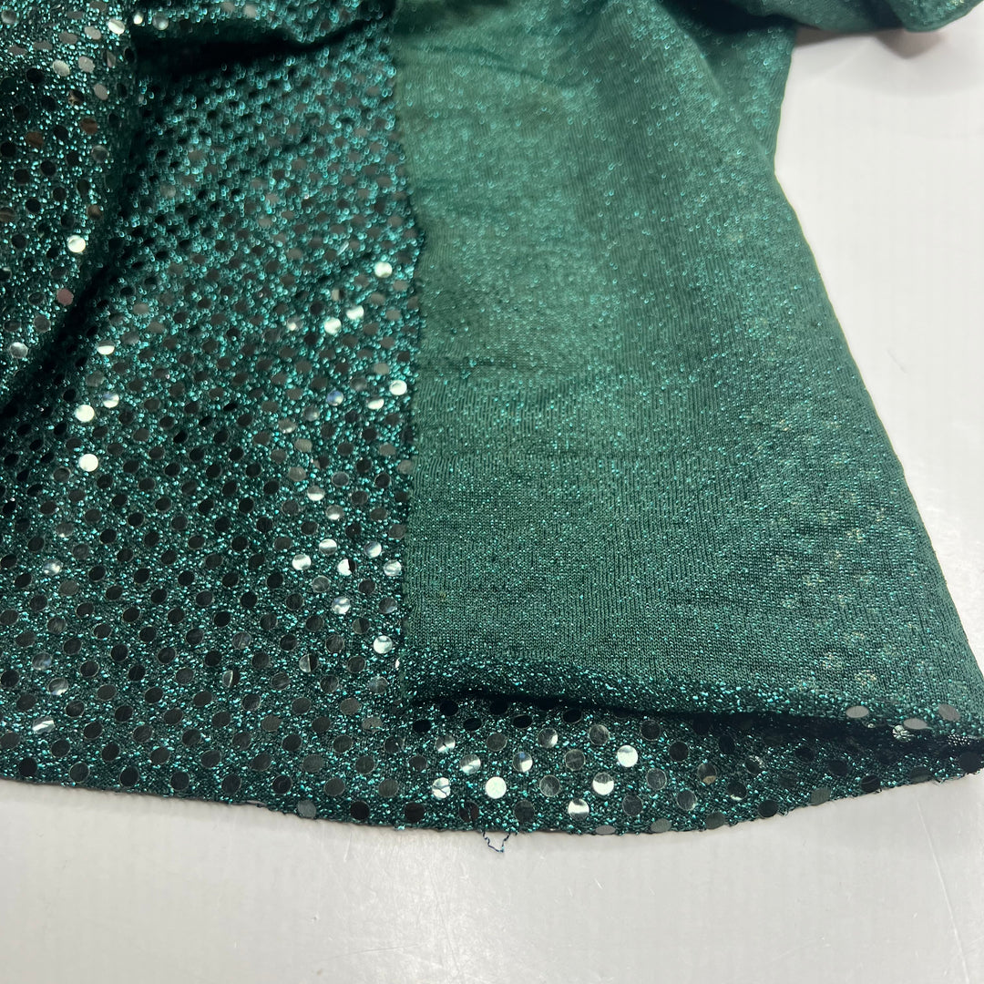 Made To Be Seen - Metallic Sequins Poly Knit - Dark Black/Green - 1M Bundle
