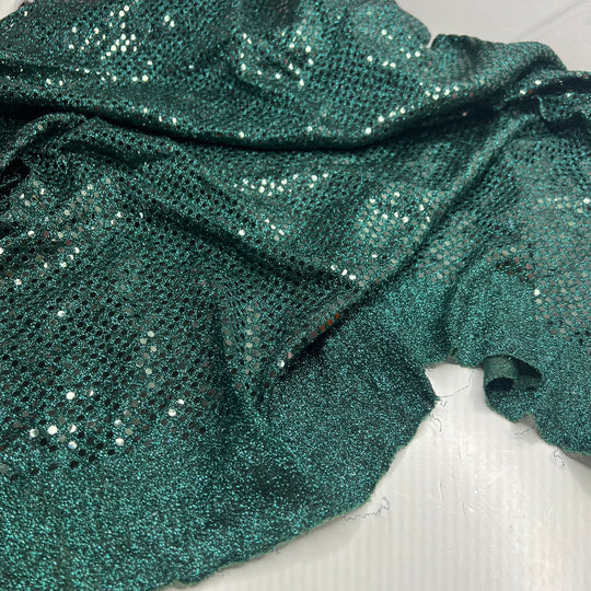 Made To Be Seen - Metallic Sequins Poly Knit - Dark Black/Green - 1M Bundle