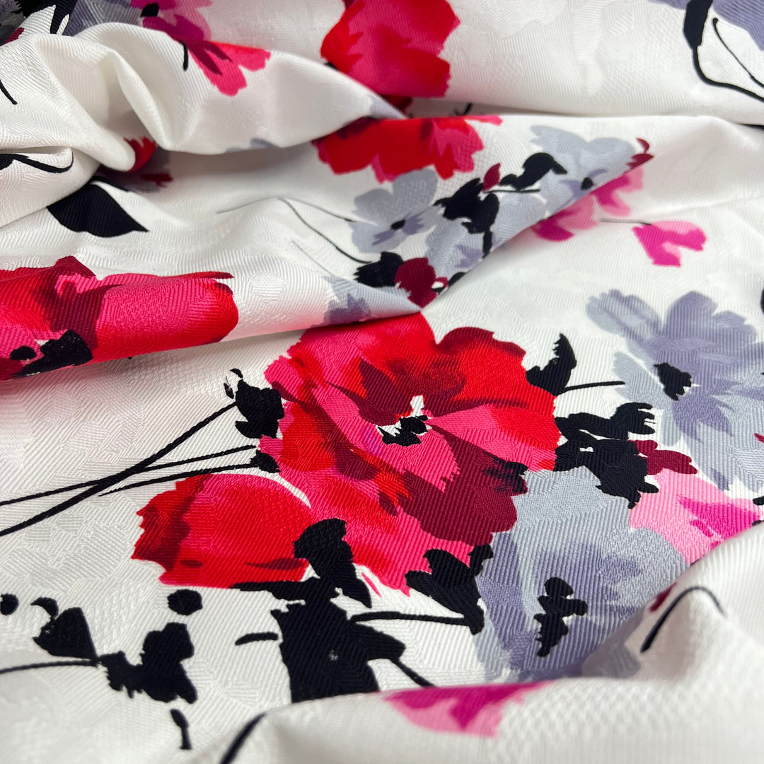 Freshly Picked - Print By John Kaldoor Cotton Woven - White/Pink Floral - 2M Bundle