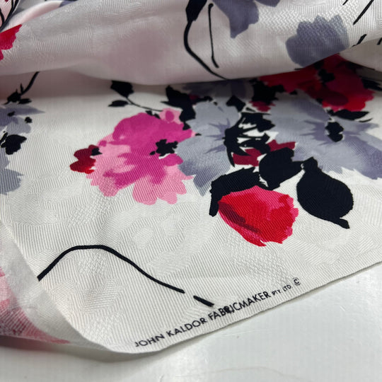 Freshly Picked - Print By John Kaldoor Cotton Woven - White/Pink Floral - 2M Bundle