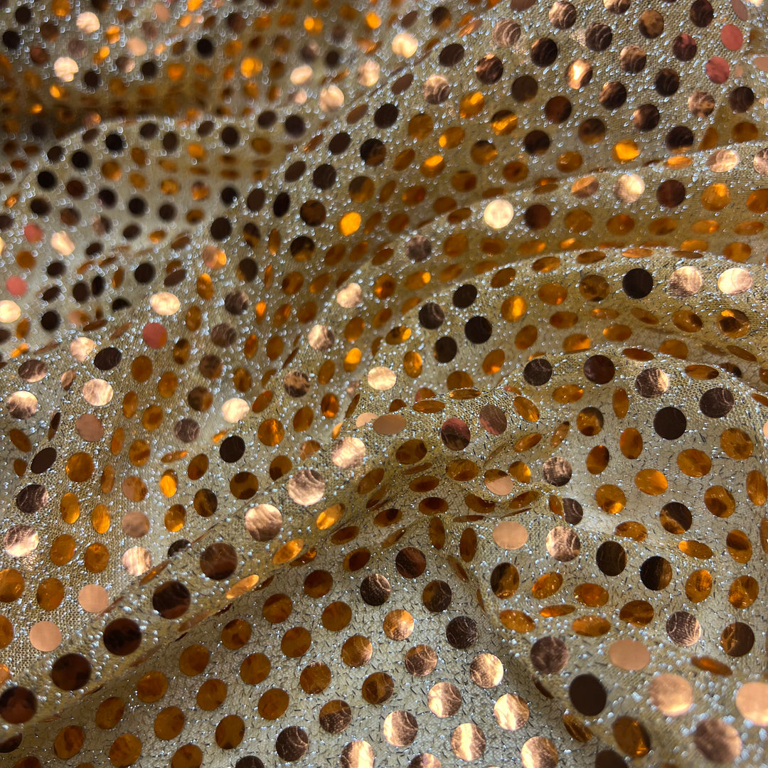 Copper Goddess - Sequins Poly Knit - Copper - 1.75M Bundle
