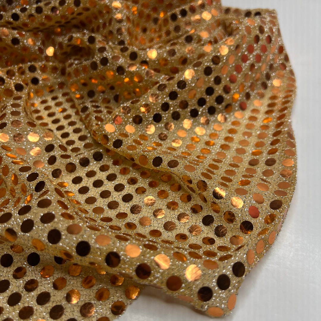 Copper Goddess - Sequins Poly Knit - Copper - 1.75M Bundle