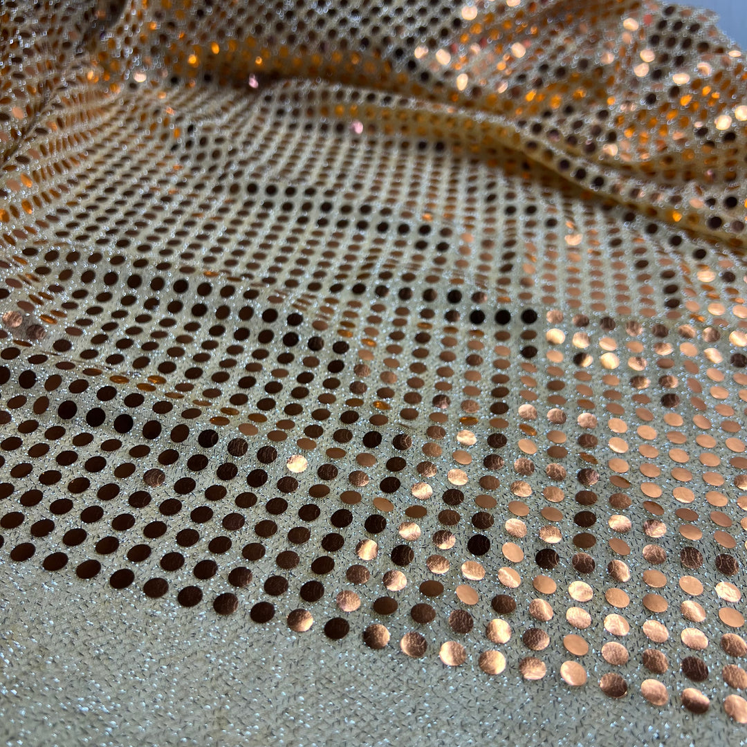 Copper Goddess - Sequins Poly Knit - Copper - 1.75M Bundle