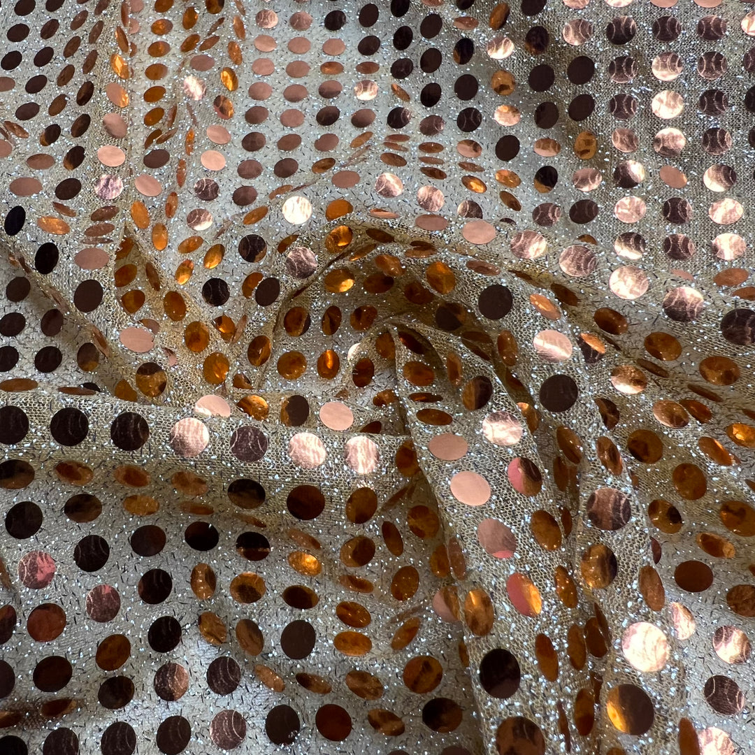 Copper Goddess - Sequins Poly Knit - Copper - 1.75M Bundle