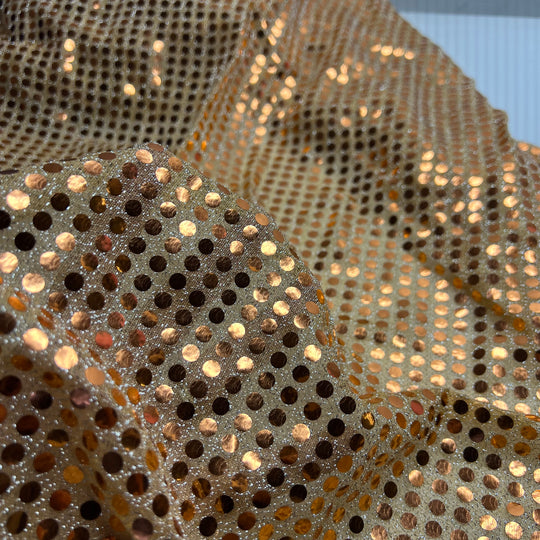 Copper Goddess - Sequins Poly Knit - Copper - 1.75M Bundle
