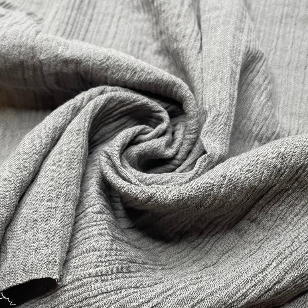 Foggy Monday Morning - Crinkle Organic Cotton Knit - Grey - 0.6M Bundle