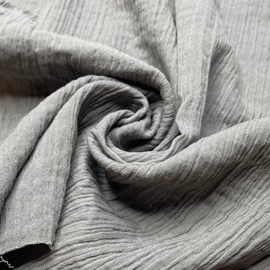 Foggy Monday Morning - Crinkle Organic Cotton Knit - Grey - 0.6M Bundle