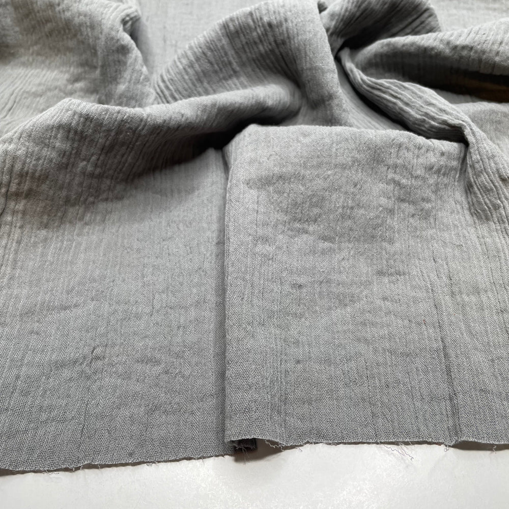Foggy Monday Morning - Crinkle Organic Cotton Knit - Grey - 0.6M Bundle