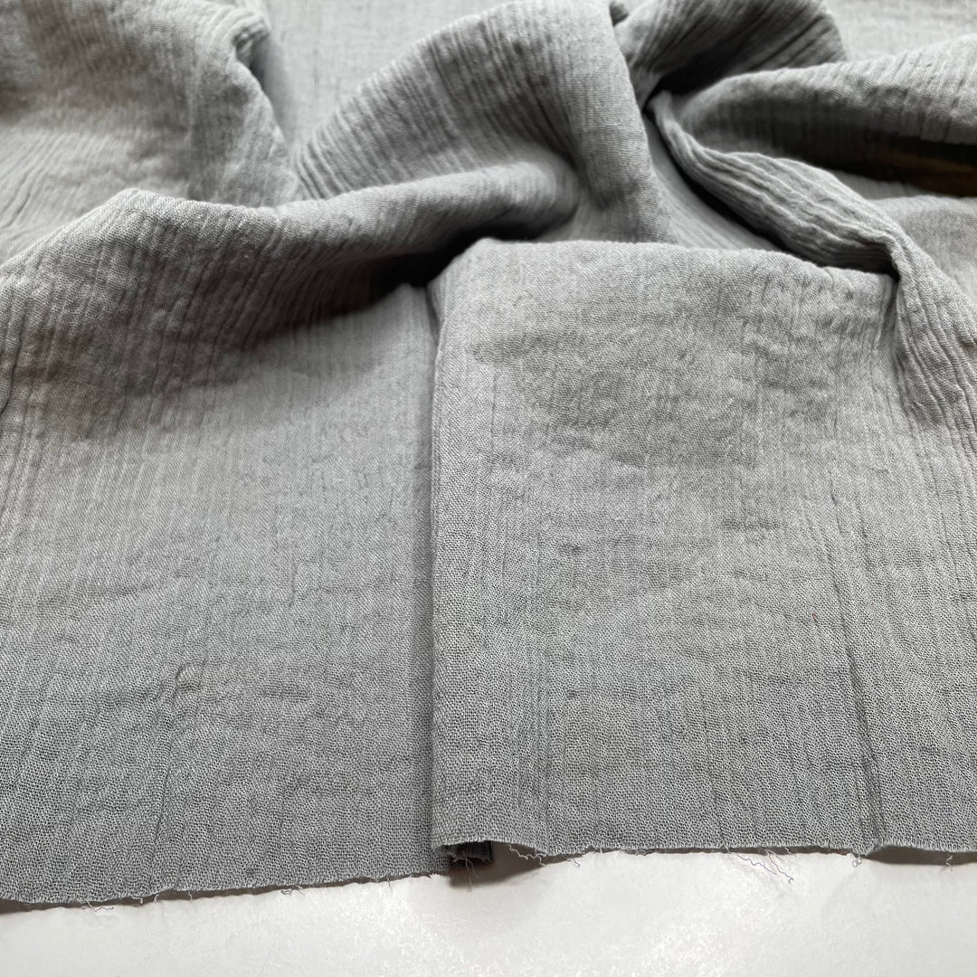 Foggy Monday Morning - Crinkle Organic Cotton Knit - Grey - 0.6M Bundle