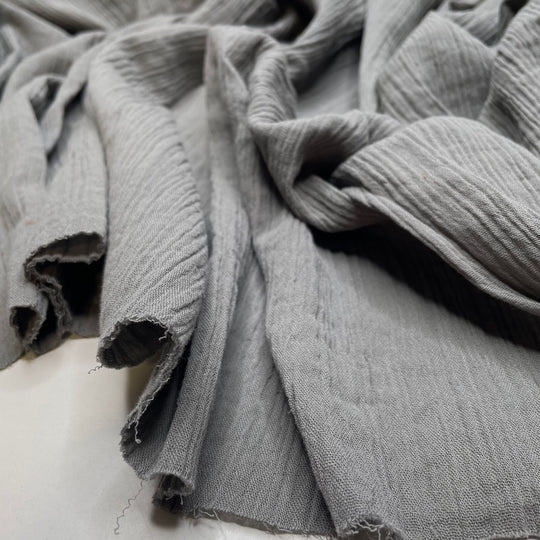 Foggy Monday Morning - Crinkle Organic Cotton Knit - Grey - 0.6M Bundle