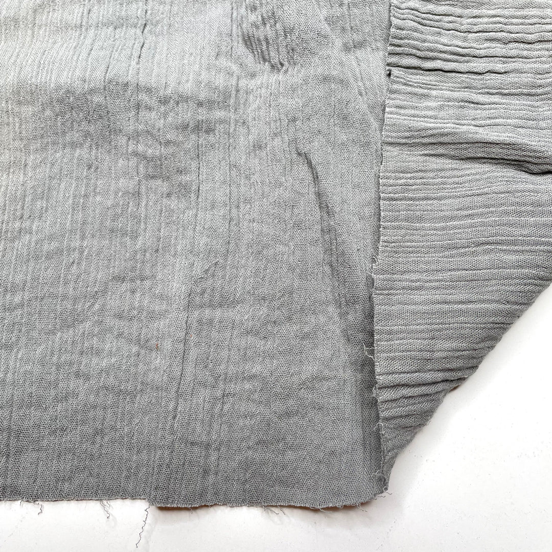 Foggy Monday Morning - Crinkle Organic Cotton Knit - Grey - 0.6M Bundle
