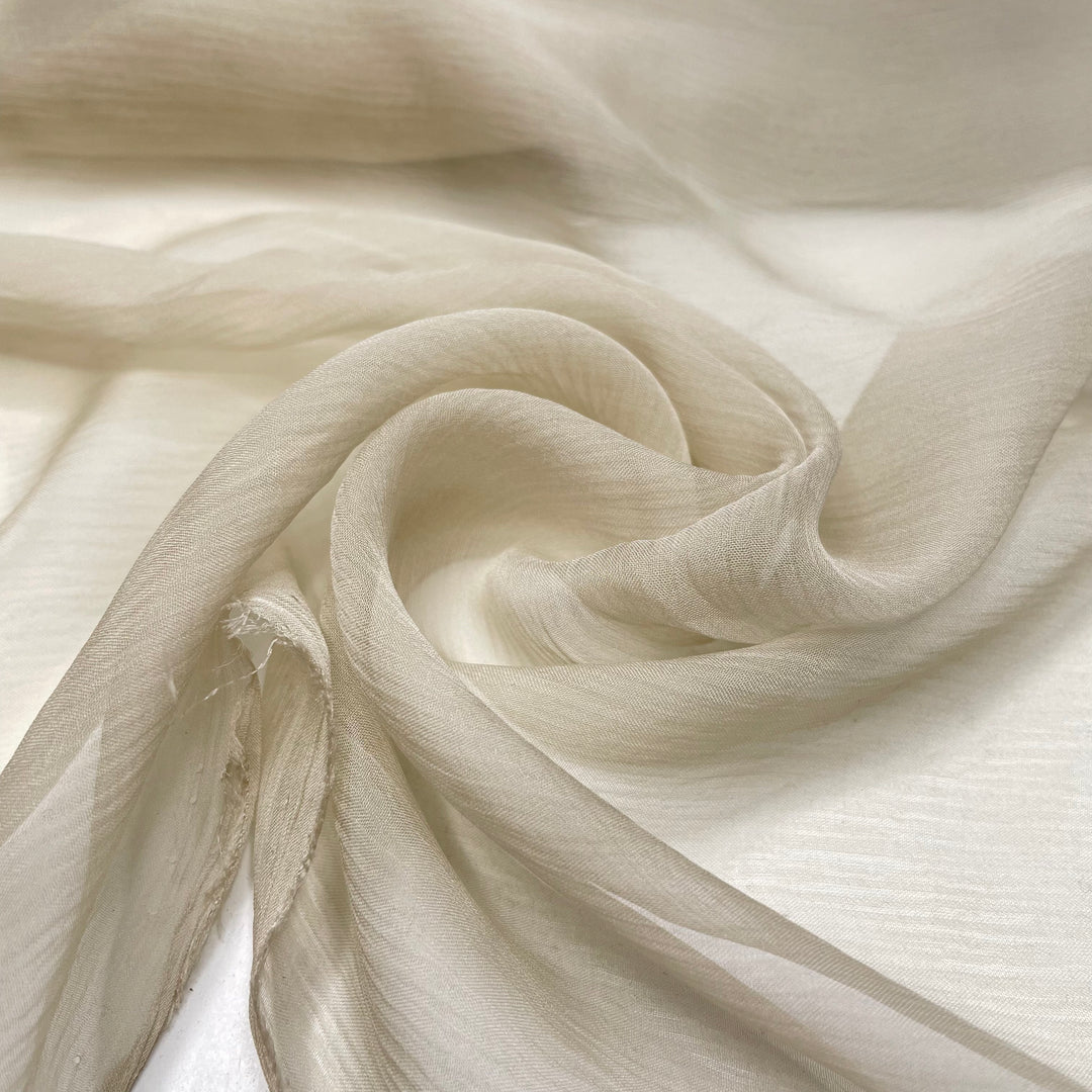 In The Buff - Crinkle Chiffon Silk Woven - Light Beige - 1.1M Bundle