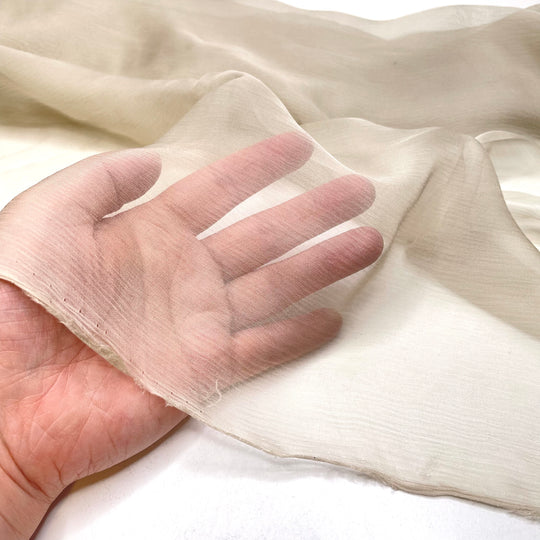 In The Buff - Crinkle Chiffon Silk Woven - Light Beige - 1.1M Bundle