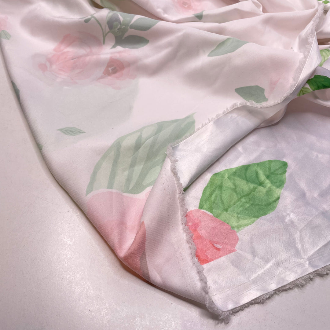 UB - Cabbage Patch Queen - Satin Poly Woven - White Multi Floral - 2.6M Bundle