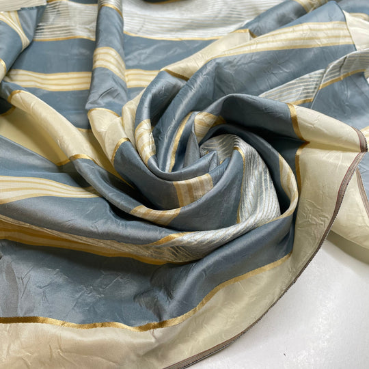Toothpaste Fakeout - Silk Woven - Cream/Blue Stripes - 0.65M Bundle