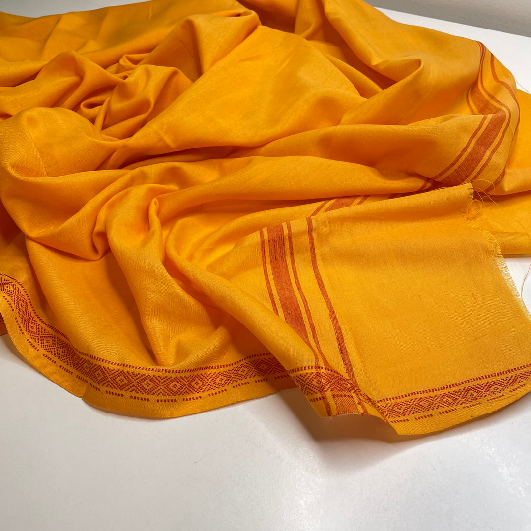 Poisson Davril - Poly Woven - Orange/Red Geometric Border - 2M Bundle
