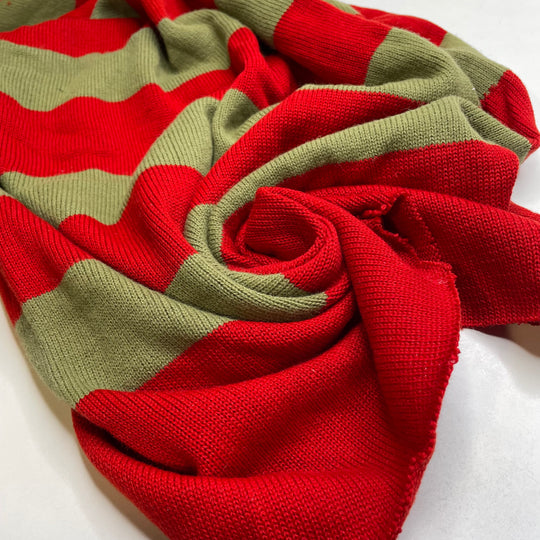 Switch The Calendar - Tubular Acrylic Knit - Red/Green Stripes - 0.9M Bundle