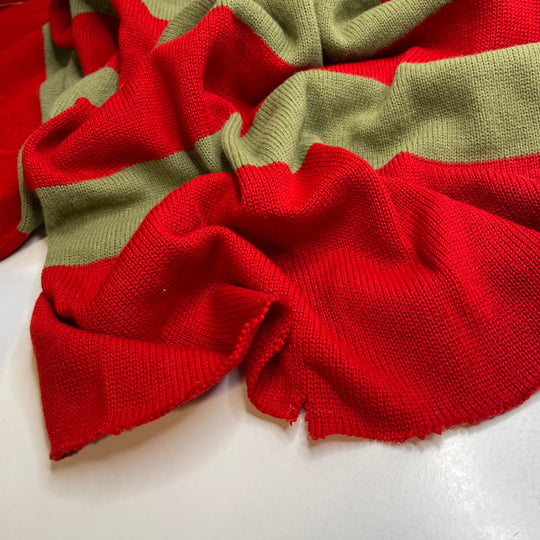 Switch The Calendar - Tubular Acrylic Knit - Red/Green Stripes - 0.9M Bundle