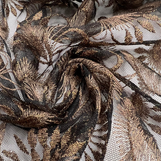 My Next Bra - Metallic Lace Poly Woven - Black/Gold Floral - 1.9M Bundle