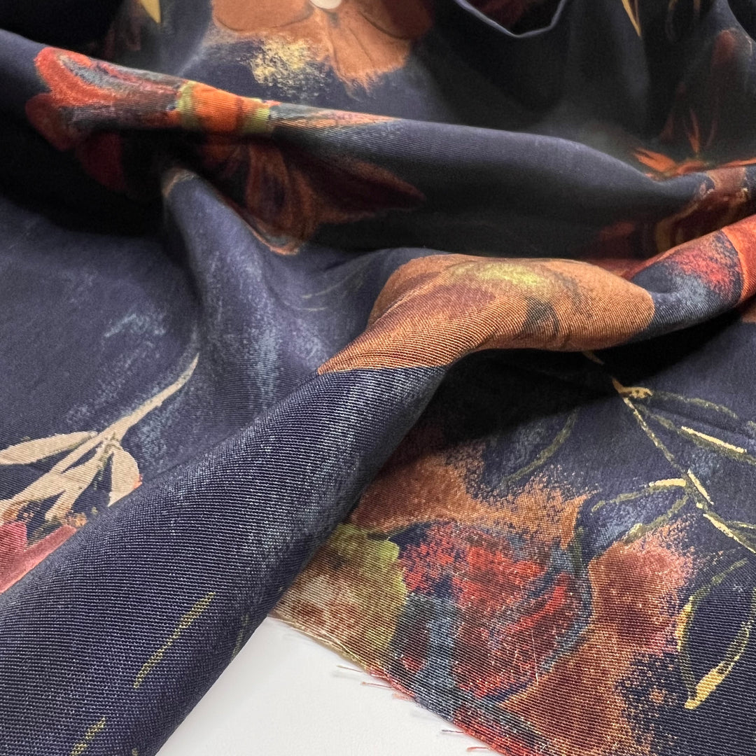 Wrap It Up Baby - Poly Woven - Navy/Red Floral - 1.3M Bundle