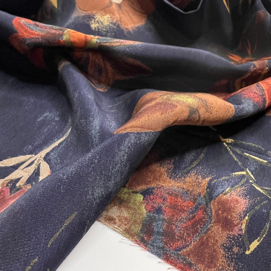 Wrap It Up Baby - Poly Woven - Navy/Red Floral - 1.3M Bundle