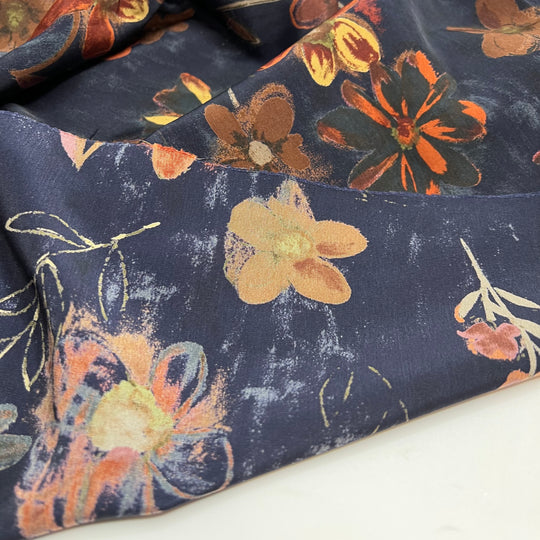 Wrap It Up Baby - Poly Woven - Navy/Red Floral - 1.3M Bundle
