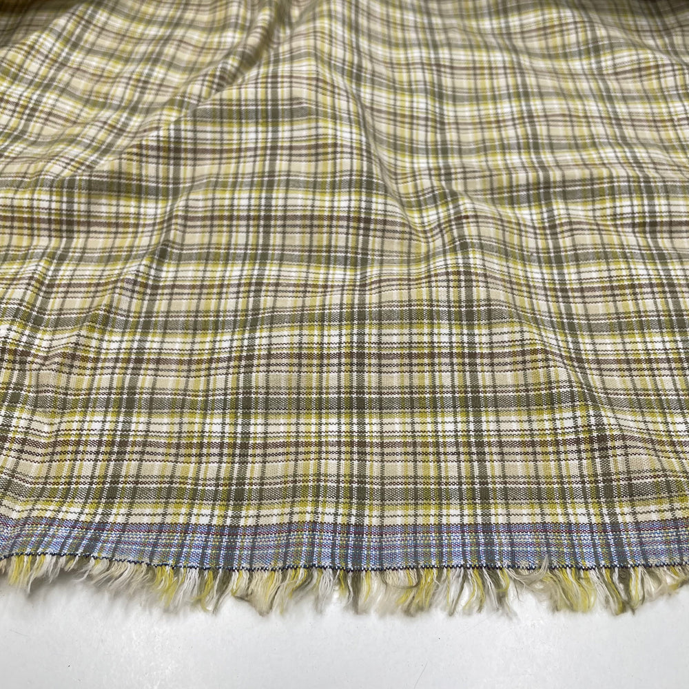 Dinner First Chocolate Eggs Later - Cotton Blend Woven - Cream Multi Plaid - 1M Bundle